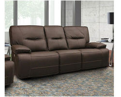 Spartacus 87&quot; Chocolate Power Headrest Power Reclining Sofa (Leather like fabric)