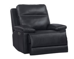 Paxton Navy Power Leather Recliner with Power Headrest and Power Lumbar