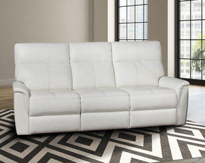 Reed Leather Power Headrest - Power Lumbar - Power Reclining Sofa (White)