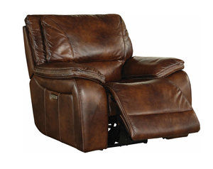 Vail Burnt Sienna Leather Power Recliner with Power Headrest