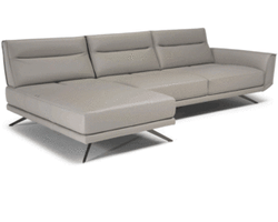 Sublime C138 Leather Sectional with with Power Adjustable Chaise Lounge (Adjustable Seat Depth)