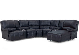 Boulder 787 Leather Reclining Sectional with Power Recline, Power Headrest, Storage, Lights and Much More