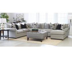 Huntley Stationary Sectional with Down Cushions (Made to order fabrics)