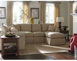 Jenny Slipcover Sectional with Down Cushions (Includes Pillows)