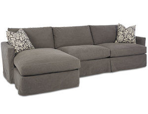 Leisure Slipcover Sectional with Down Cushions (Made to order fabrics)