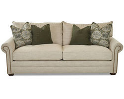 Huntley Nailhead Trim Sofa with Down Cushions (93&quot;) Pillows Included
