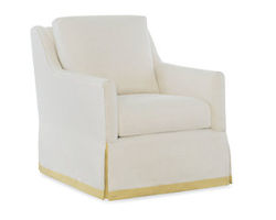 Jenette Accent Chair and Ottoman - Swivel Chair Available (Made to Order Fabrics)