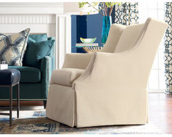 Holly Accent Chair and Ottoman - Swivel Chair Available (Made to Order Fabrics)