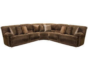 Burbank Lay Flat Reclining Sectional in Chocolate