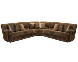 Burbank Lay Flat Reclining Sectional in Chocolate