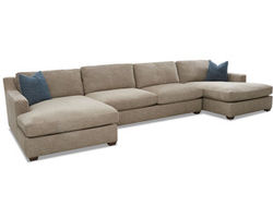Novato Stationary Sectional with Down Cushions (Includes Pillows)