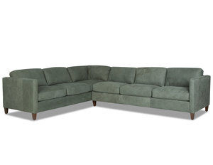 Soho Leather Sectional with Down Cushions (Made to order leathers)