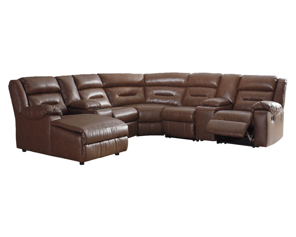 Coahoma 51104 Faux Leather Reclining Sectional - Thumbnail 4