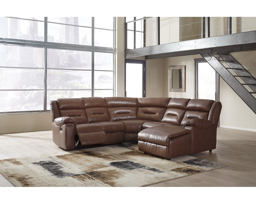 Coahoma 51104 Faux Leather Reclining Sectional - Thumbnail 3