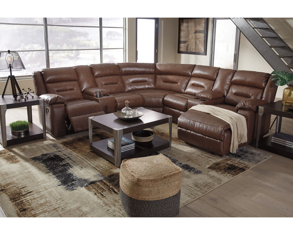 Coahoma 51104 Faux Leather Reclining Sectional - Thumbnail 2