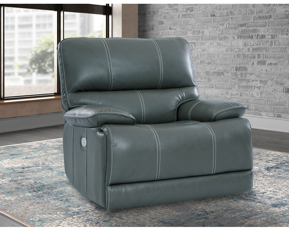 Shelby Power Headrest Power Reclining Sectional in Cabrera Azure