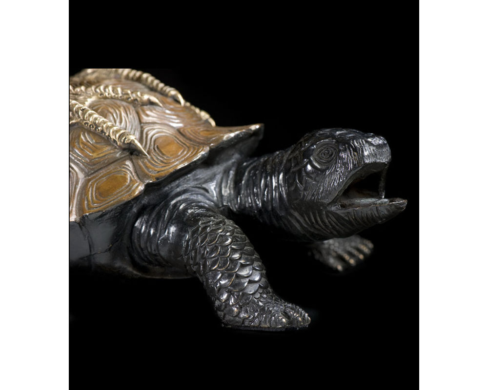 その他 Crane and Tortoise Carved Paperweight Crane and Tortoise Carved Paperweight Crane on Tortoise Bronze