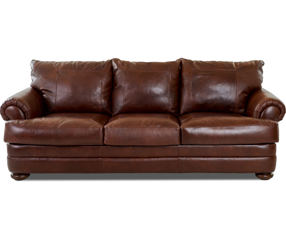 Montezuma Leather Sofa with Down Blend Cushions (92