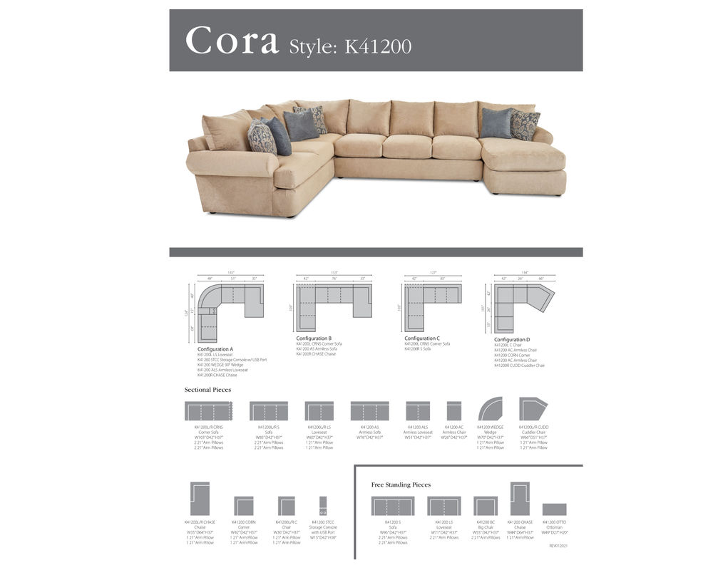 Cora Stationary Sectional - Thumbnail 5