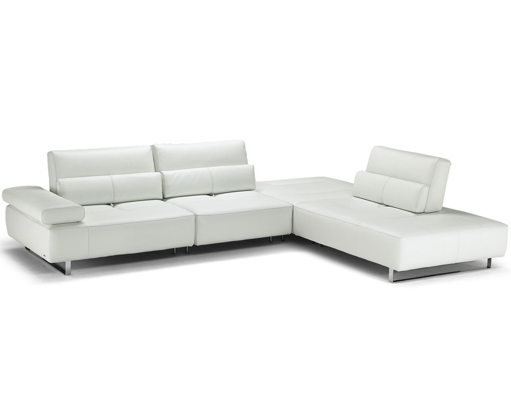 Ernesto B726 Top Grain Leather Sectional (Adjustable Seat Depth