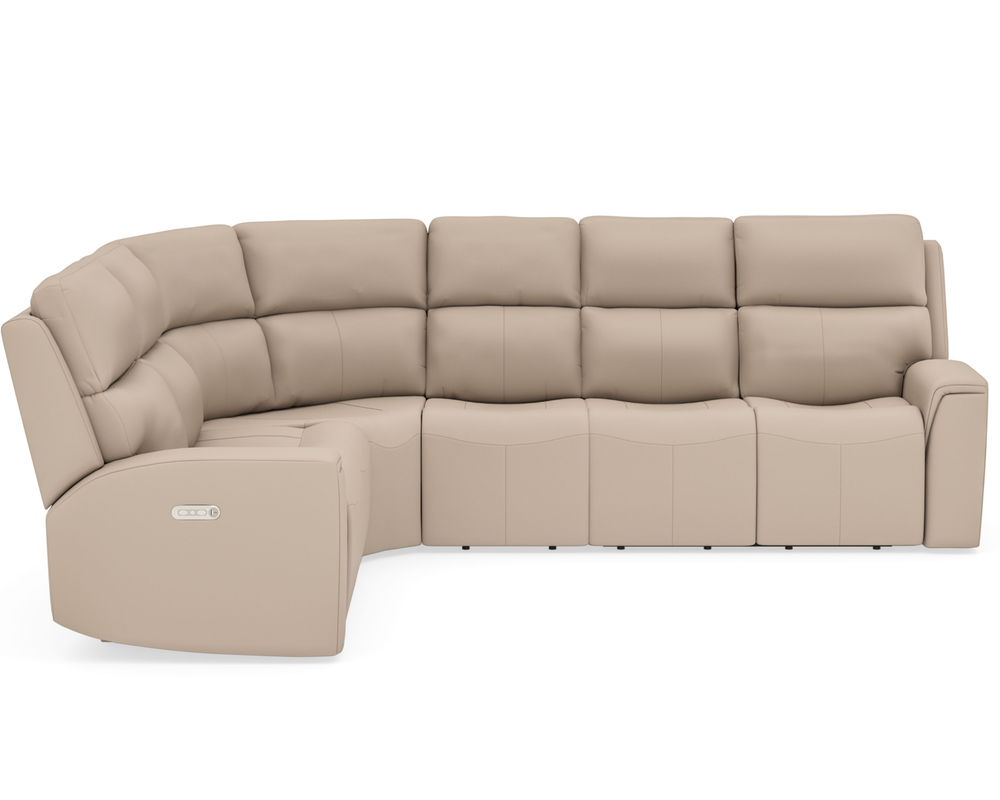 Jarvis Leather Power Reclining Sectional with Power Headrest (009