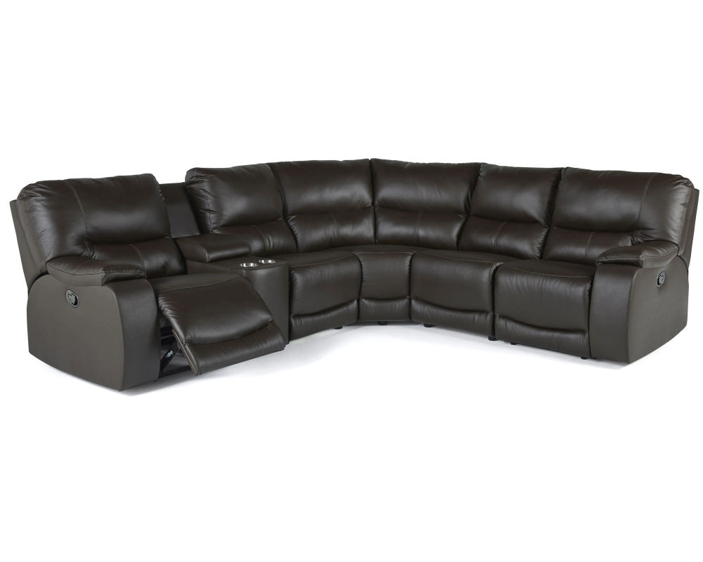 Norwood 41031 Leather Reclining Sectional - Thumbnail 2