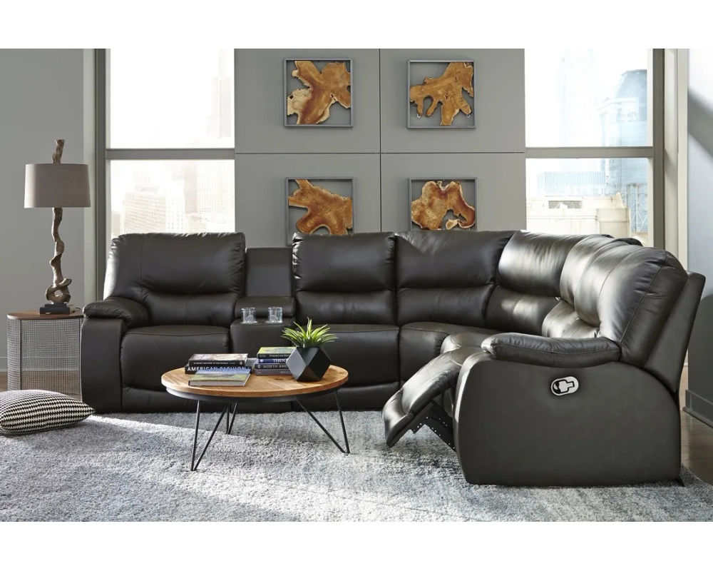 Norwood 41031 Leather Reclining Sectional - Thumbnail 3