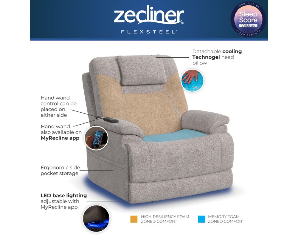 Zecliner 1092 Triple Power Sleep Recliner (6' 0