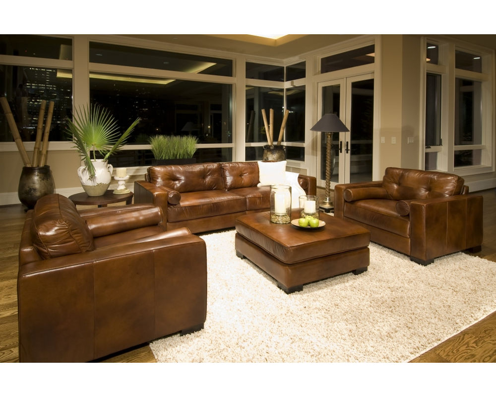 Soho 4-Piece Top Grain Leather Sofa in Rustic | Sofas and  display picture 2