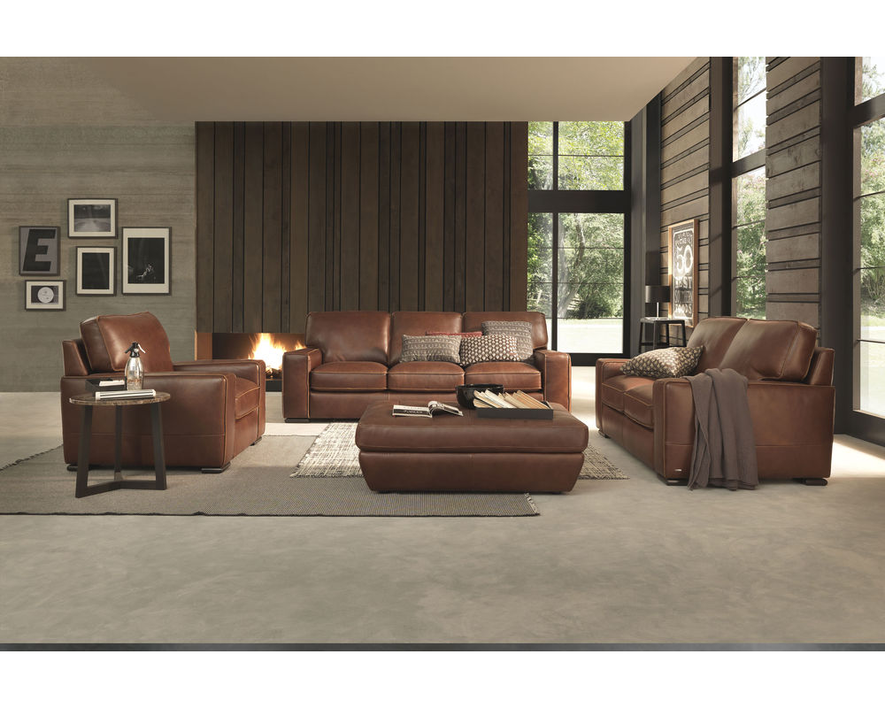 Vincenzo B858 Leather Stationary Sofa | Sofas and Sectionals