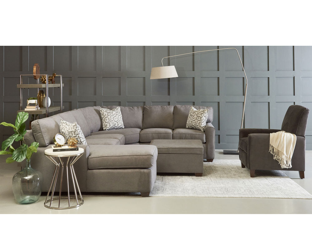 Hybrid Box Cushion Stationary Sectional