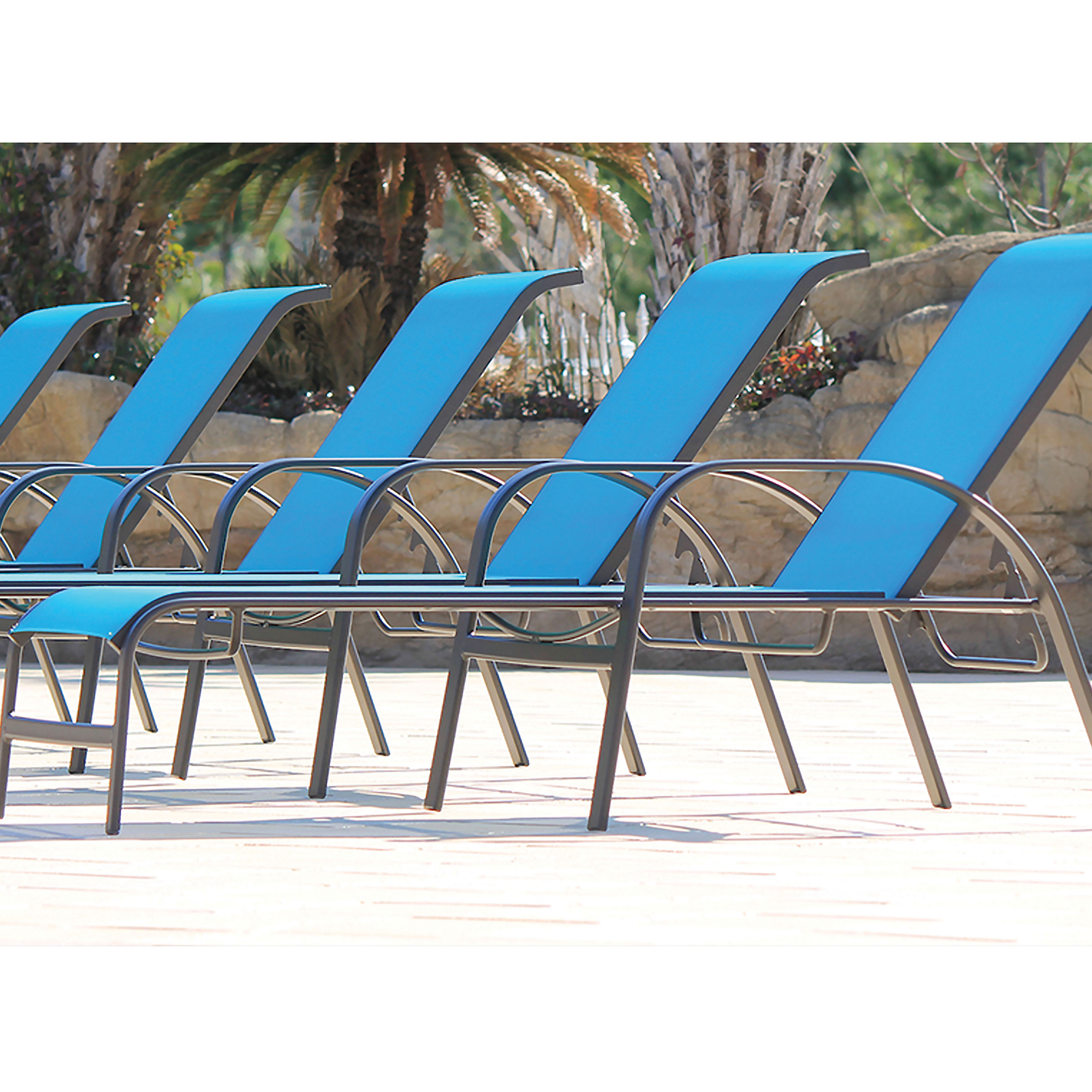 Bayside Sling Aluminum Adjustable Patio Chaise Lounge - Thumbnail 4
