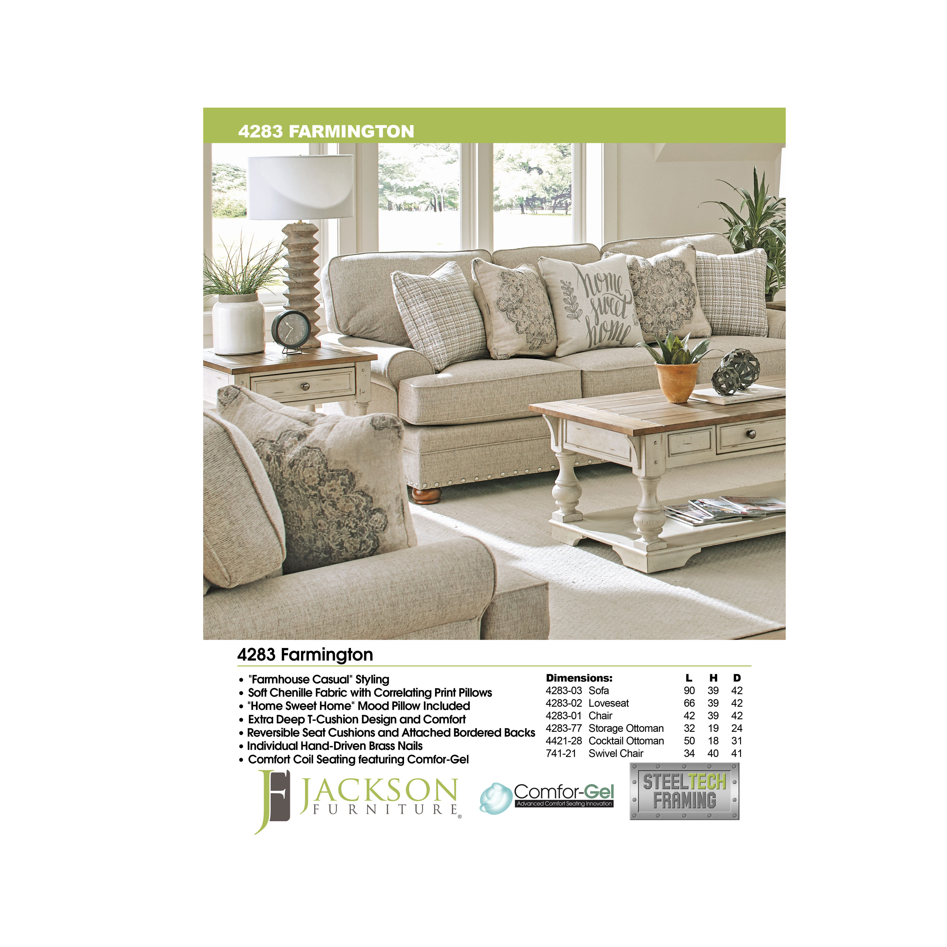 Farmington Stationary Sofa (90
