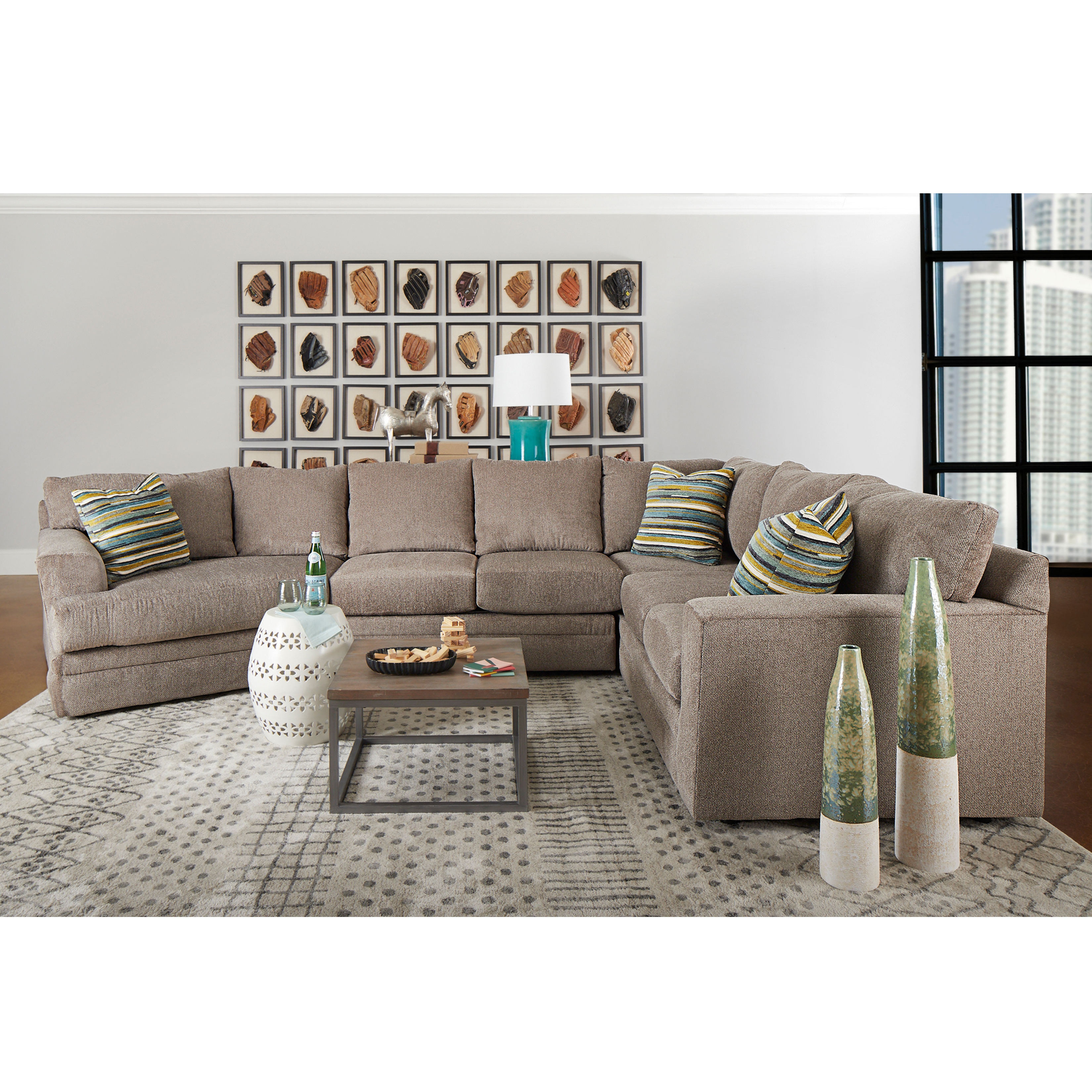 Ashburn Stationary Sectional (Includes Arm Pillows)