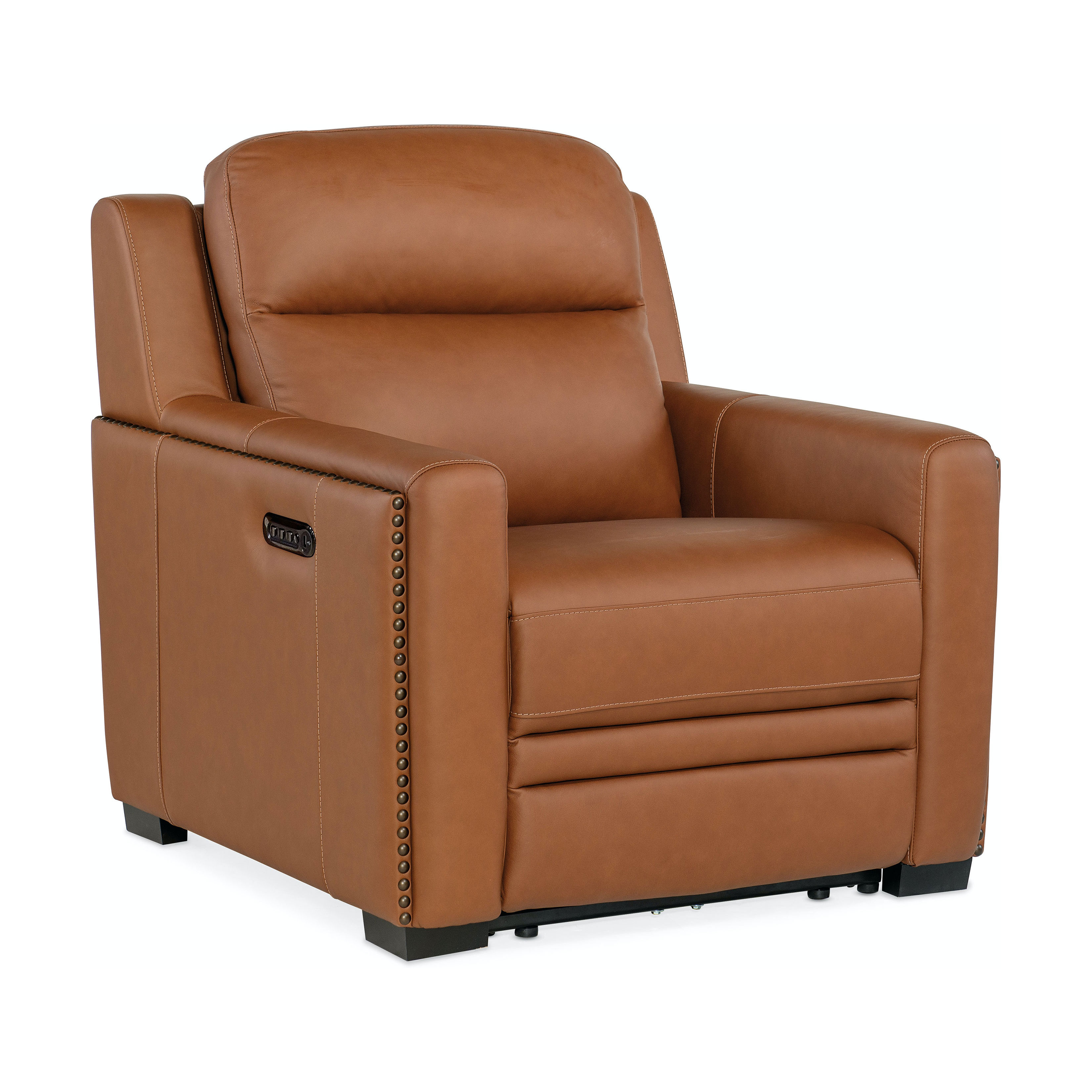 McKinley Candid Spice Leather Power Recliner with Power Headrest And Lumbar