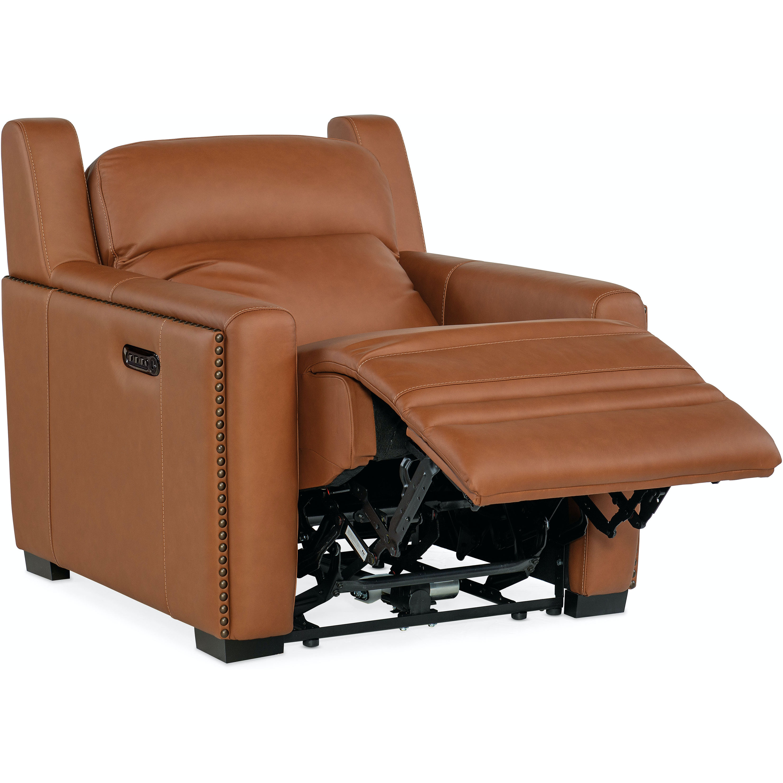 McKinley Candid Spice Leather Power Recliner with Power Headrest And Lumbar - Thumbnail 3