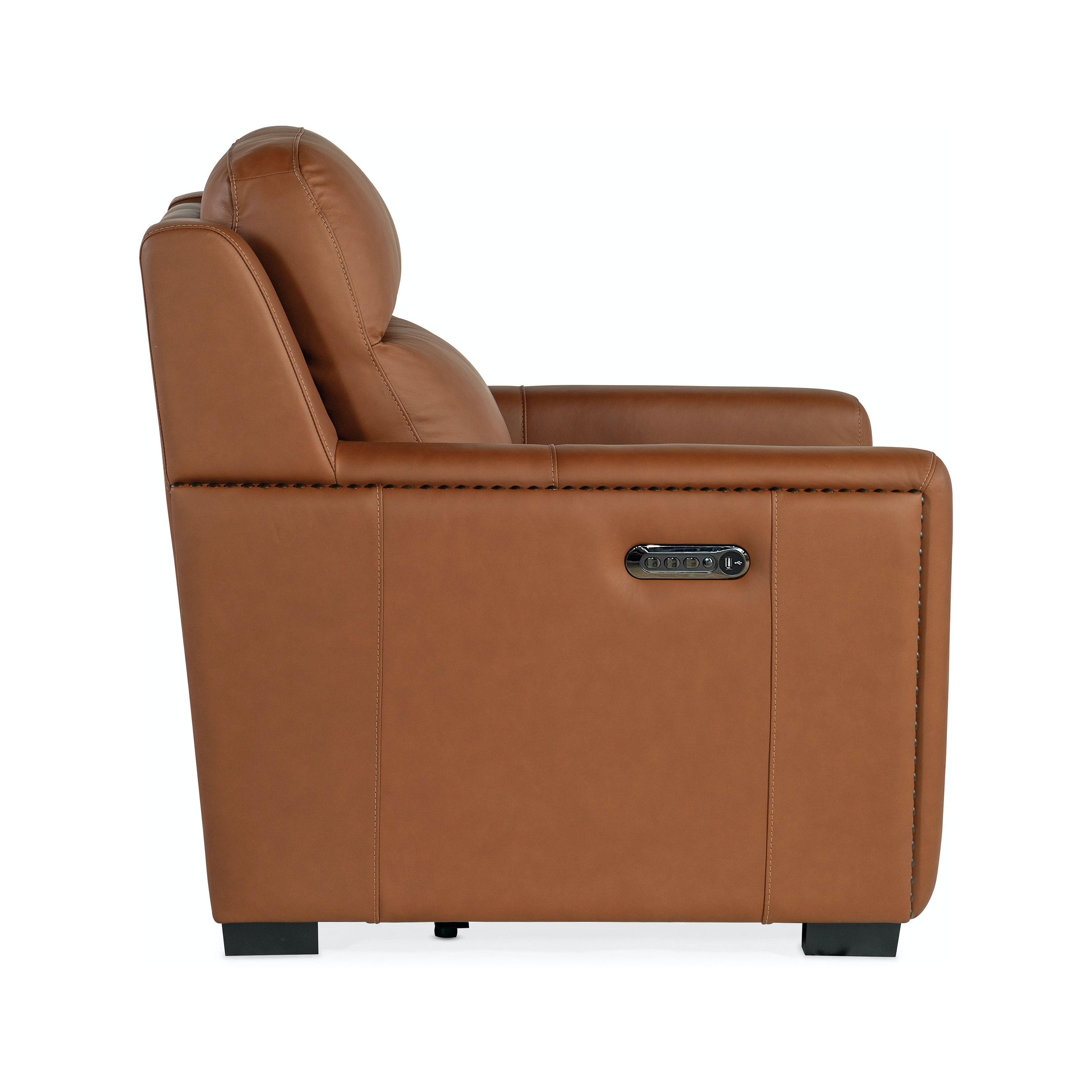 McKinley Candid Spice Leather Power Recliner with Power Headrest And Lumbar - Thumbnail 5