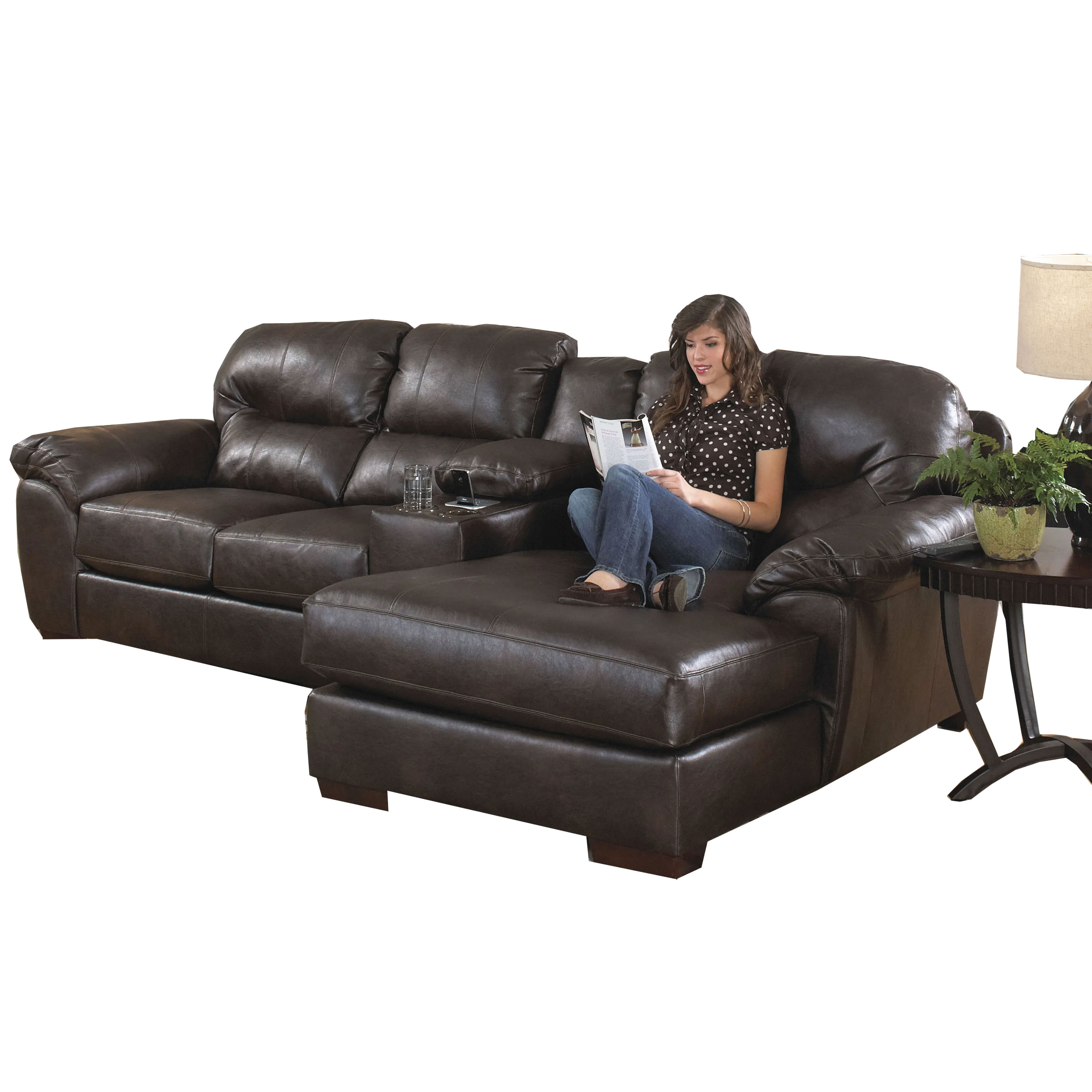 Lawson 4243 Sectional in Faux Leather | Sofas and Sectionals