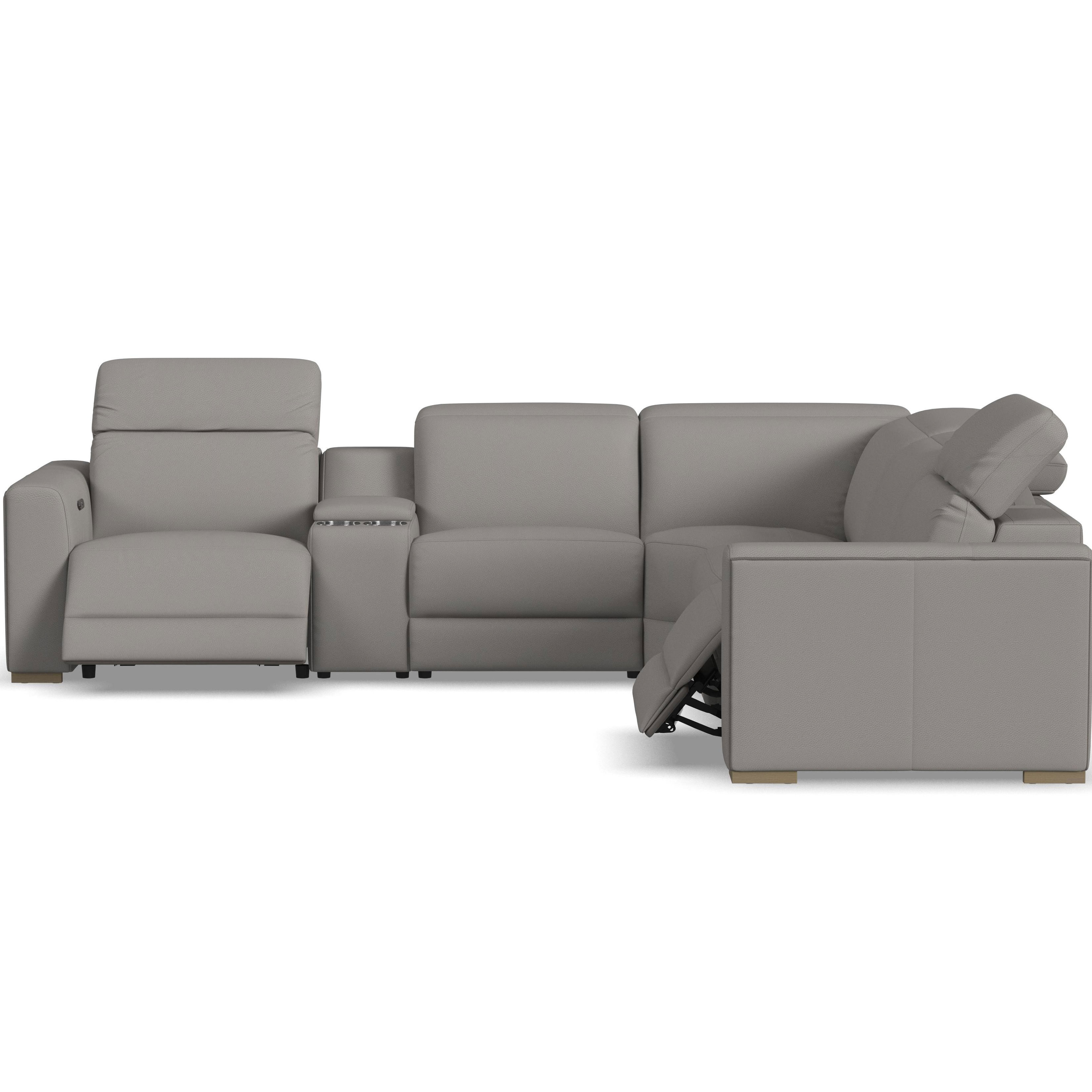 Aurora Leather Power Headrest Power Reclining Sectional (+2 colors