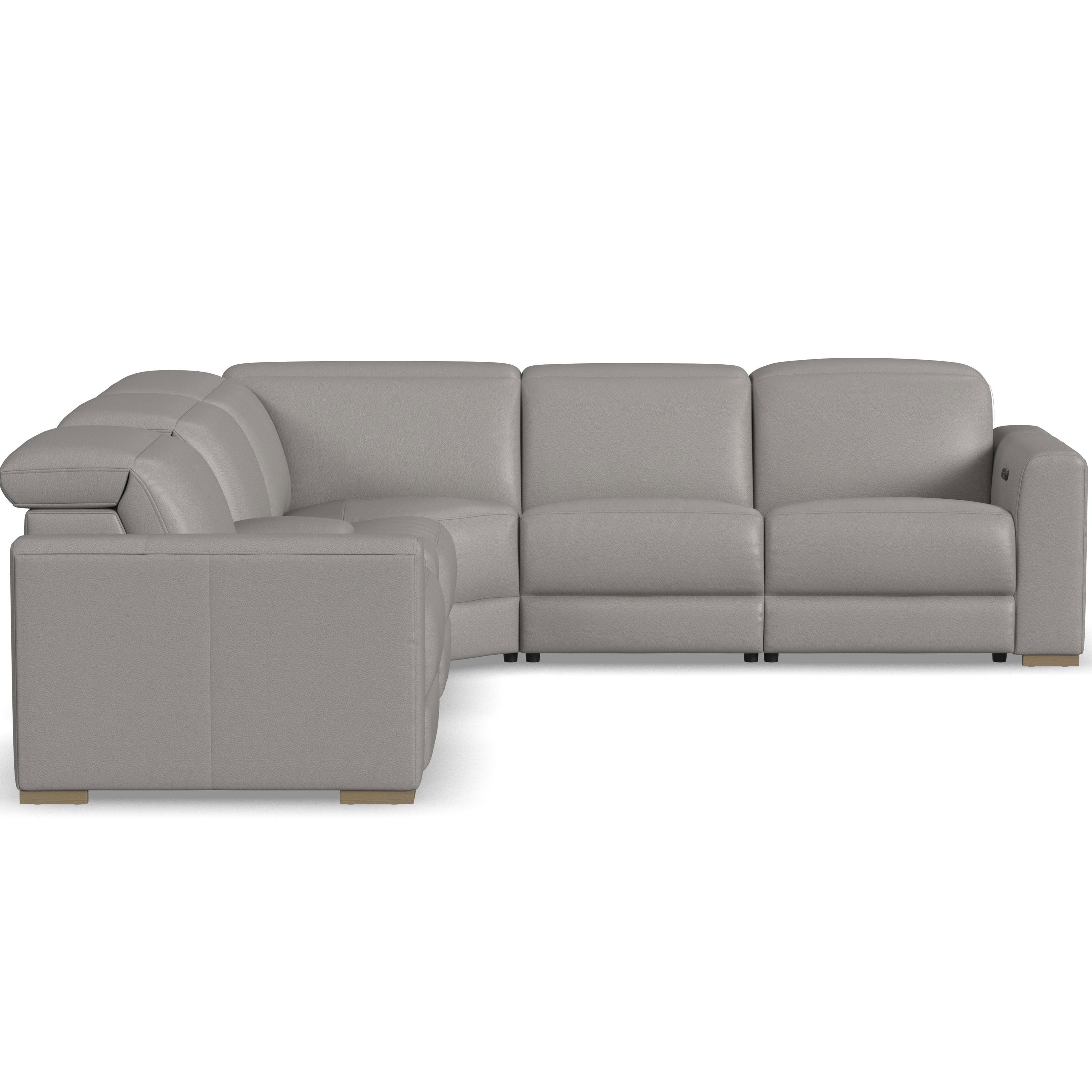 Aurora Leather Power Headrest Power Reclining Sectional (+2 colors