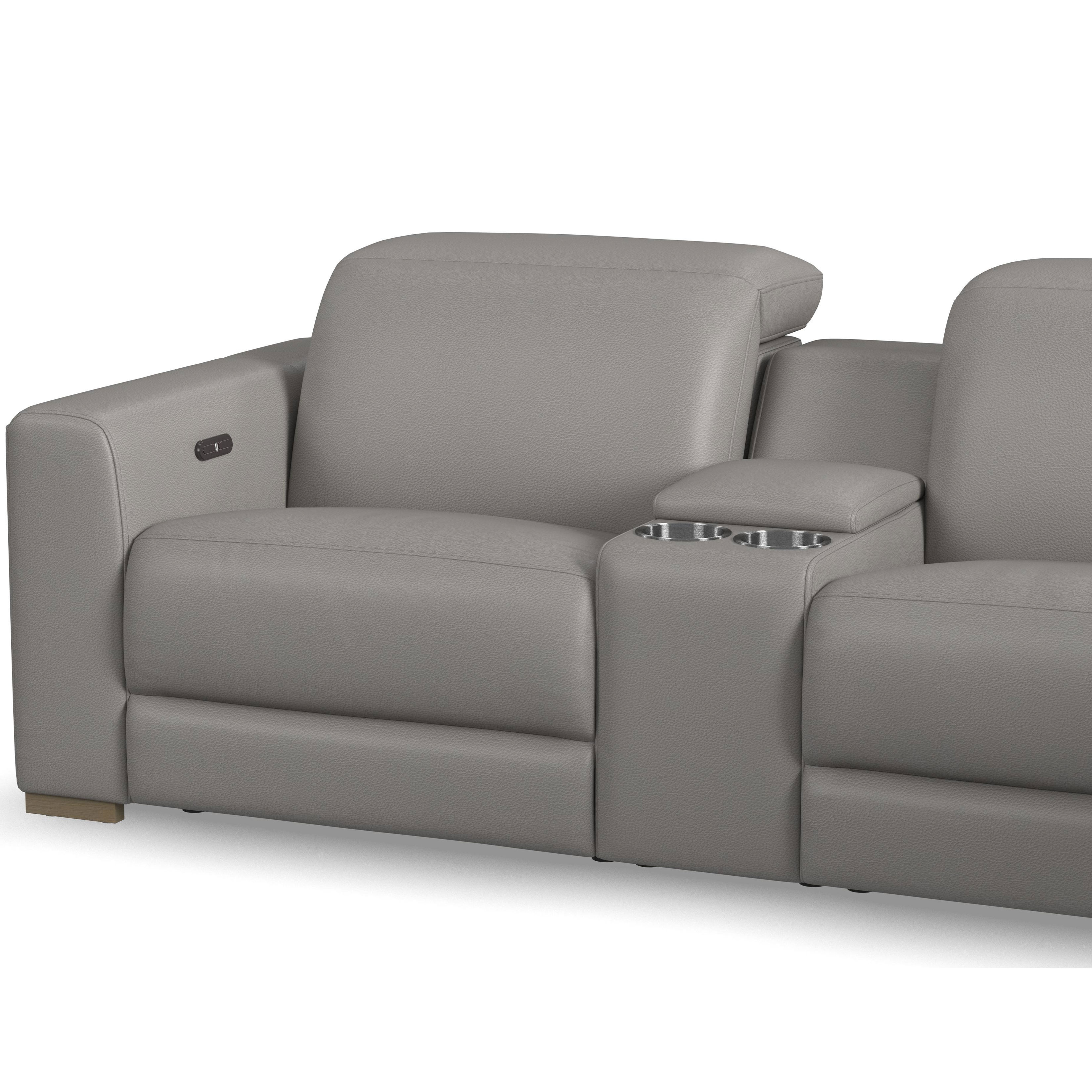 Aurora Leather Power Headrest Power Reclining Sectional (+2 colors