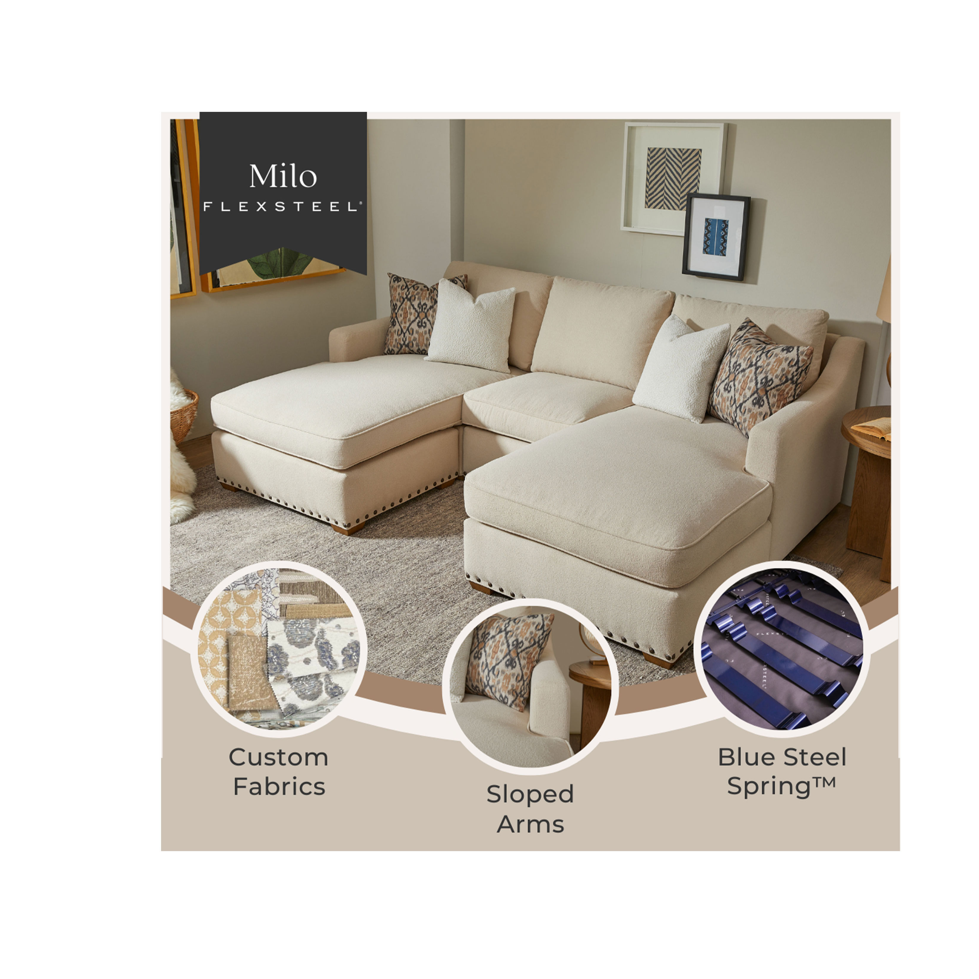 Milo 7050 Stationary Sectional (+100 fabrics) | Sofas and Sectionals