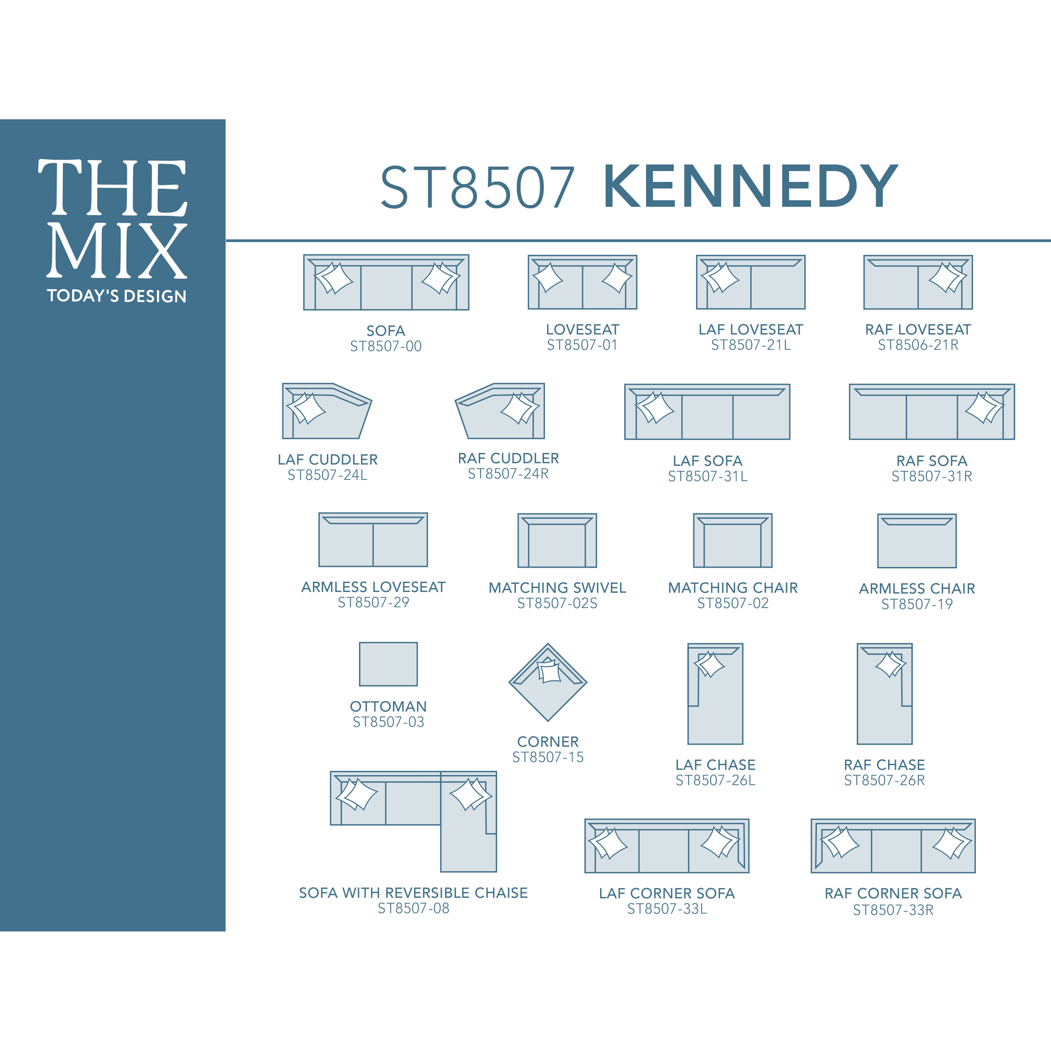 Kennedy Stationary Sectional (+100 fabrics) | Sofas and Sectionals