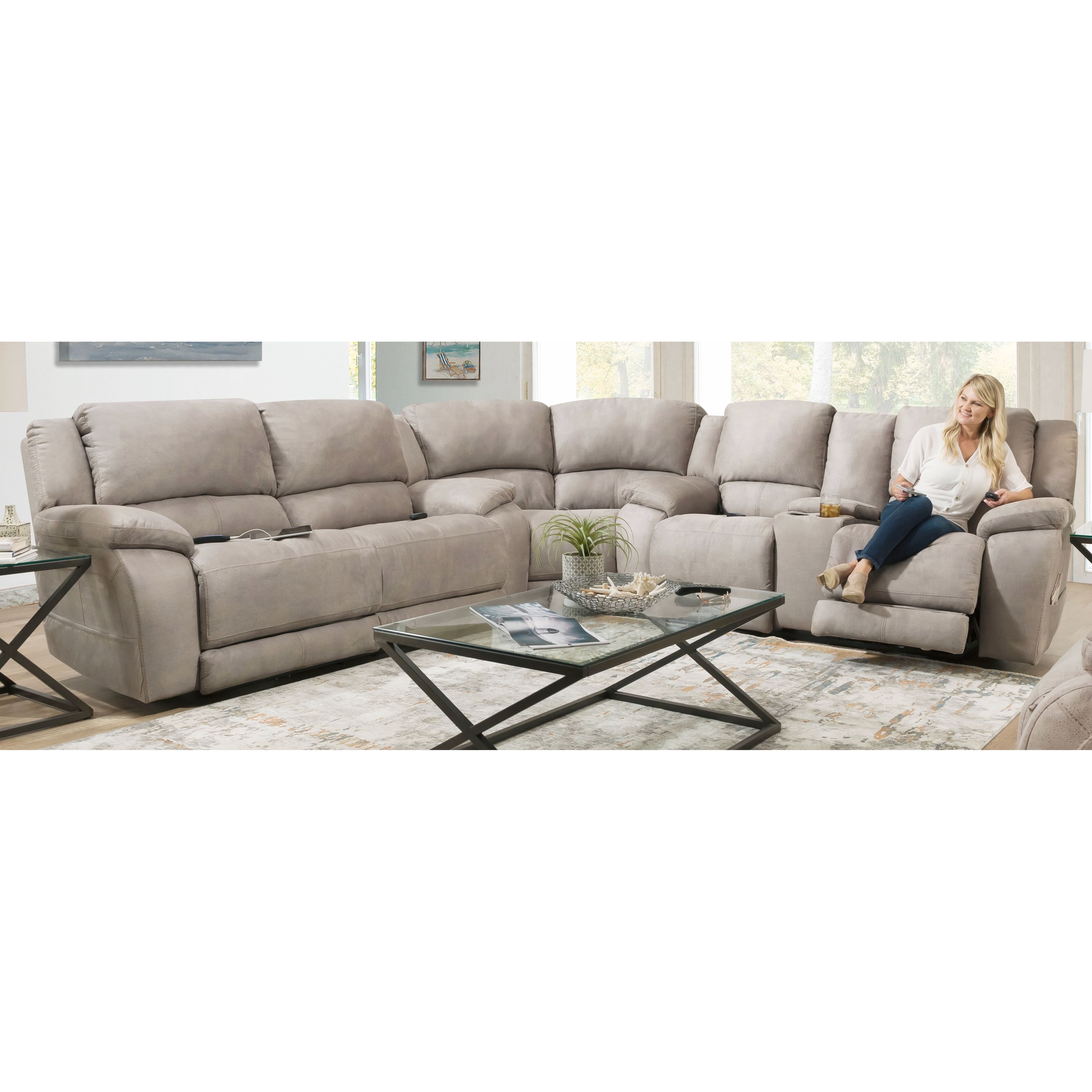 Motion Ease Harley Power Reclining Sectional - Thumbnail 4