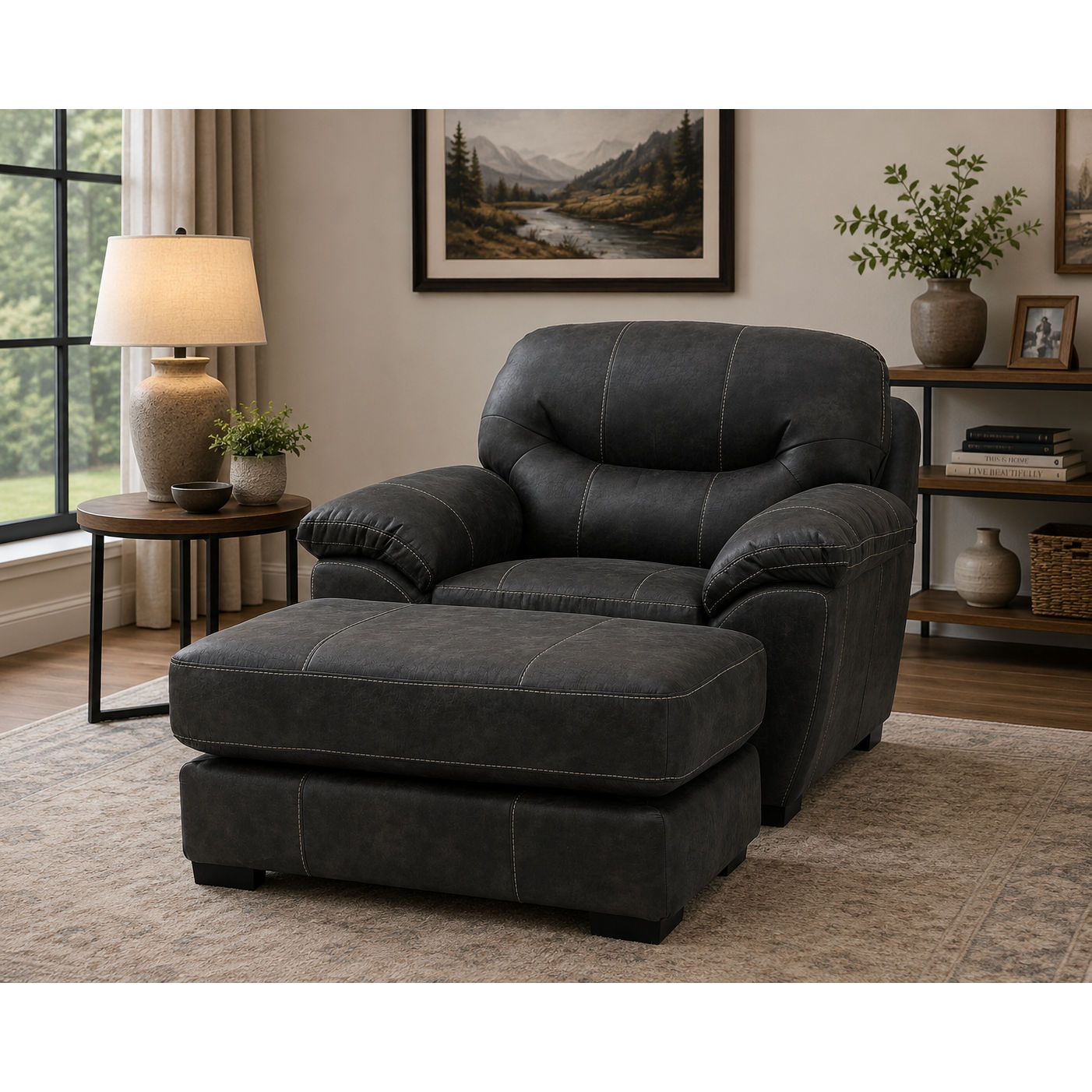 Grant 4453 Faux Leather Fabric 96