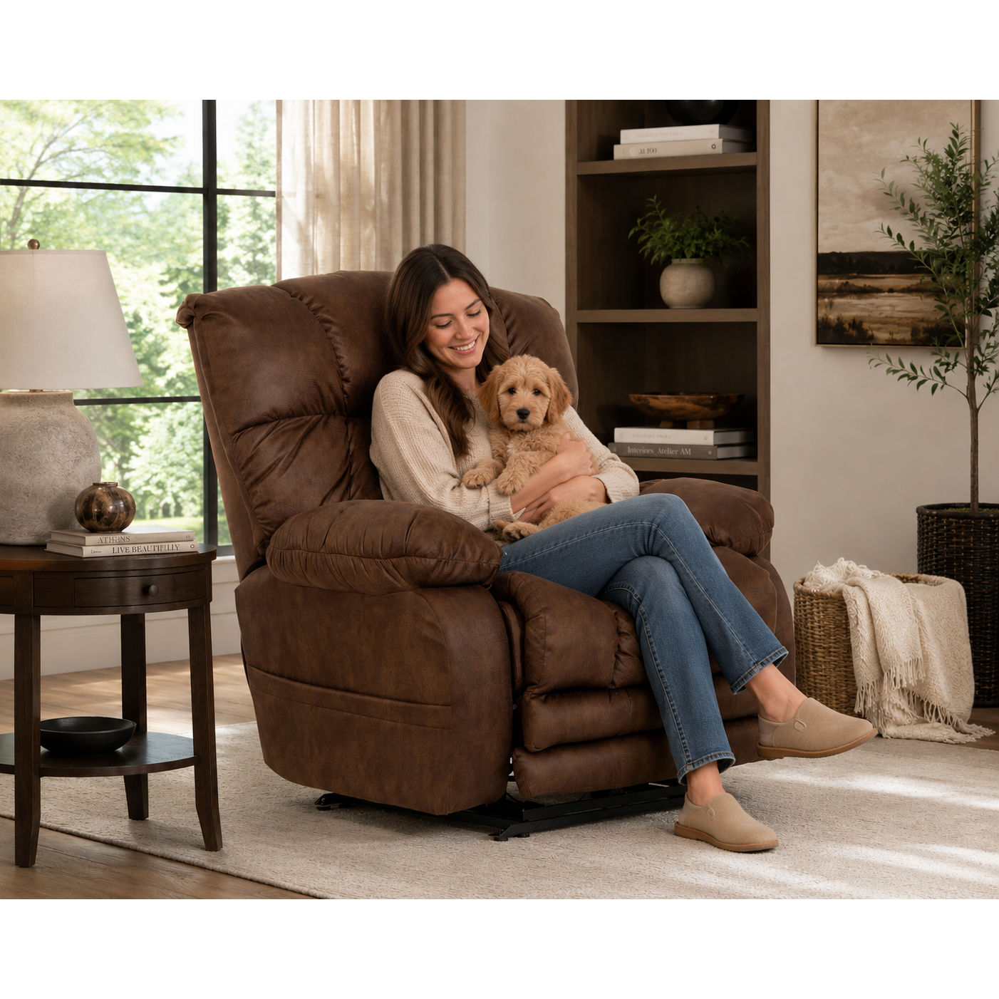 Dawkins Big Man's Lay Flat Power Recliner with Extended Ottoman
