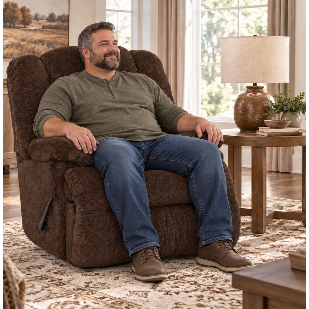 Everest 9517 500 lb. Oversized Big Man's Rocker Recliner Cement