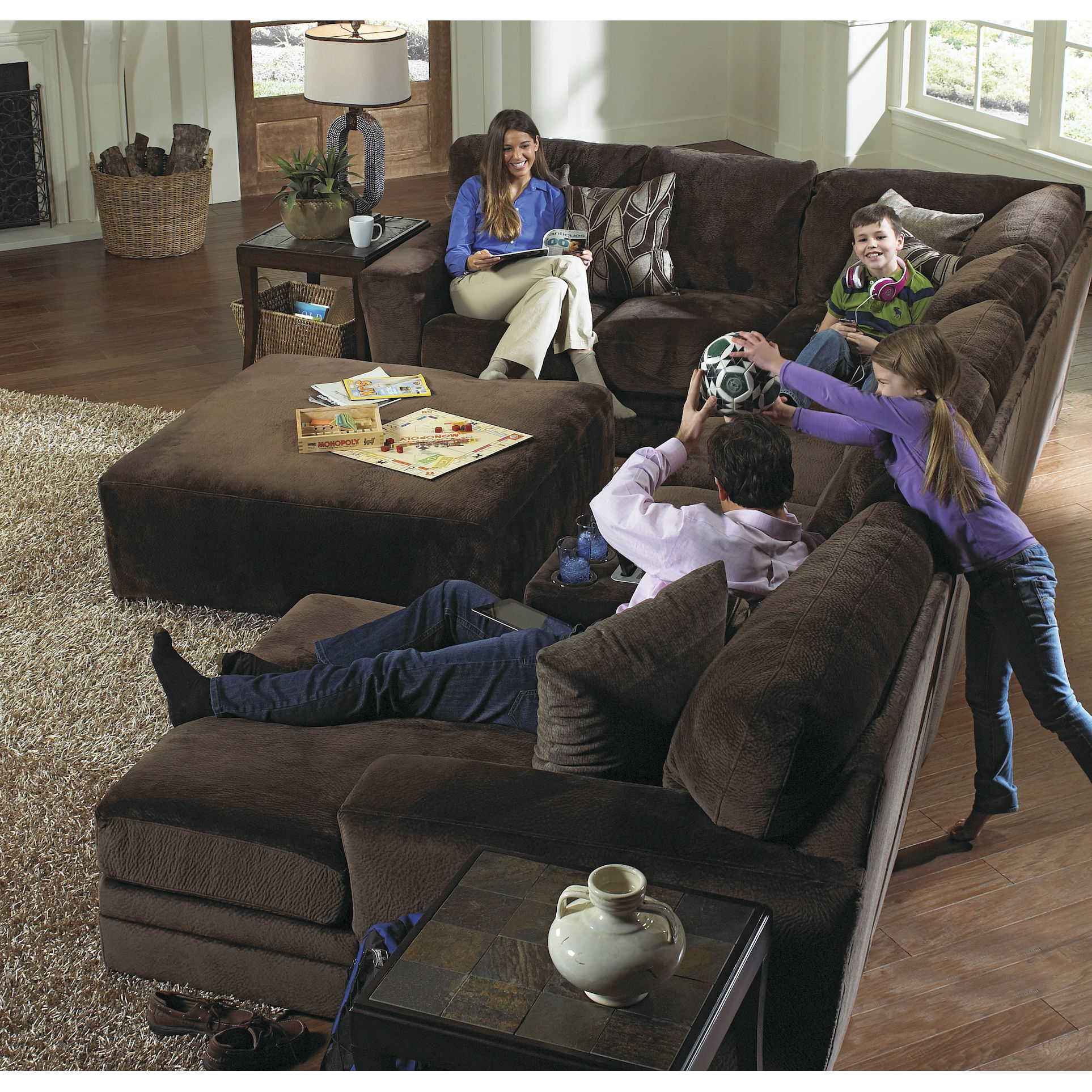 Everest 4377 Stationary Sectional (Choice of Colors) | Sofas and